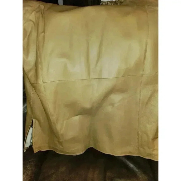 Fitzwright 2XL Tan Leather Jacket with Faux Fur Lining - Picture 4 of 8